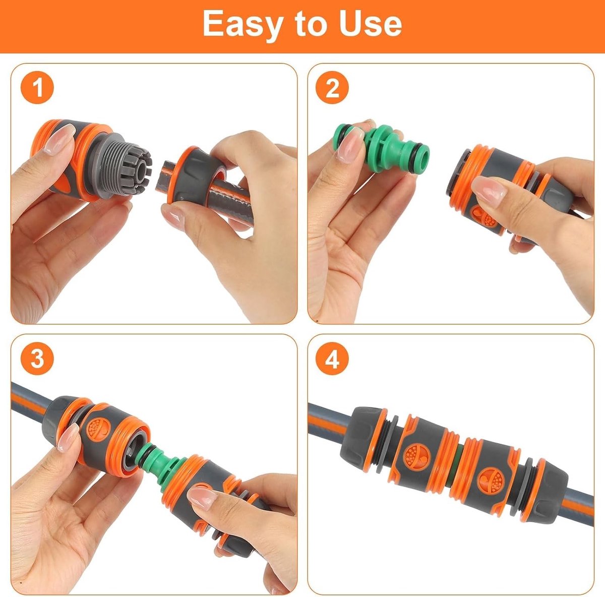 Hose Coupling Set van 20 Stuks voor 1/2 Inch Tuinslangen, Inclusief Slangkoppelingen en Connectoren voor Tuinonderhoud en Besproeiing – foto 3