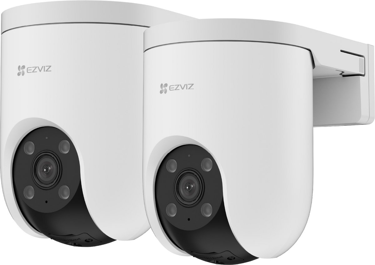 EZVIZ H8c Pro 4K (8MP)Beveiligingscamera - 360° PTZ IP Camera - AI Persoon- en Voertuigdetectie - AI Tracking - 24/7 Opname - Werkt met Alexa & Google Assistant - Wit - 2 Stuks