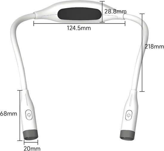 Oplaadbare leeslamp voor om de nek, LED-leeslamp, 3 kleurstanden en instelbare helderheid, flexibele handsfree lamp, perfect voor breien en knutselen, wit. — afbeelding 5