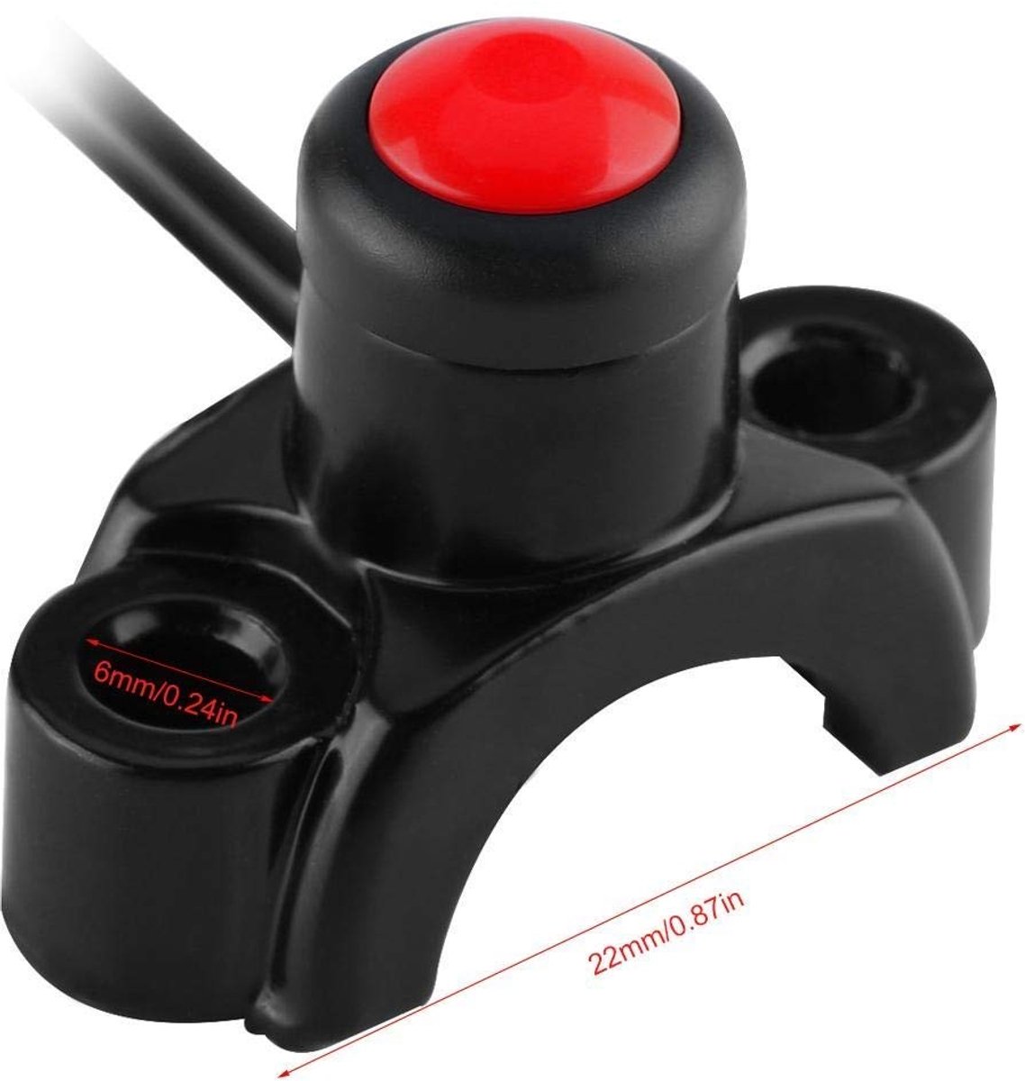 SnelShoppen - Motorfiets Motor Schakelaar, Handlebar Start Stop Kill Knop voor Pit Dirt Bike ATV Quad B, Waterdichte Rubber Drukknop, Duurzaam en Betr