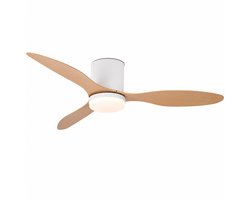 Plafondventilator - LED Plafondventilator - Ø 106 cm - 4320 LM - 3000K/6500K - Dimbaar - 3 snelheidsinstellingen - Timer - Zomer - Zeer stil - Natuurlijke houtkleur