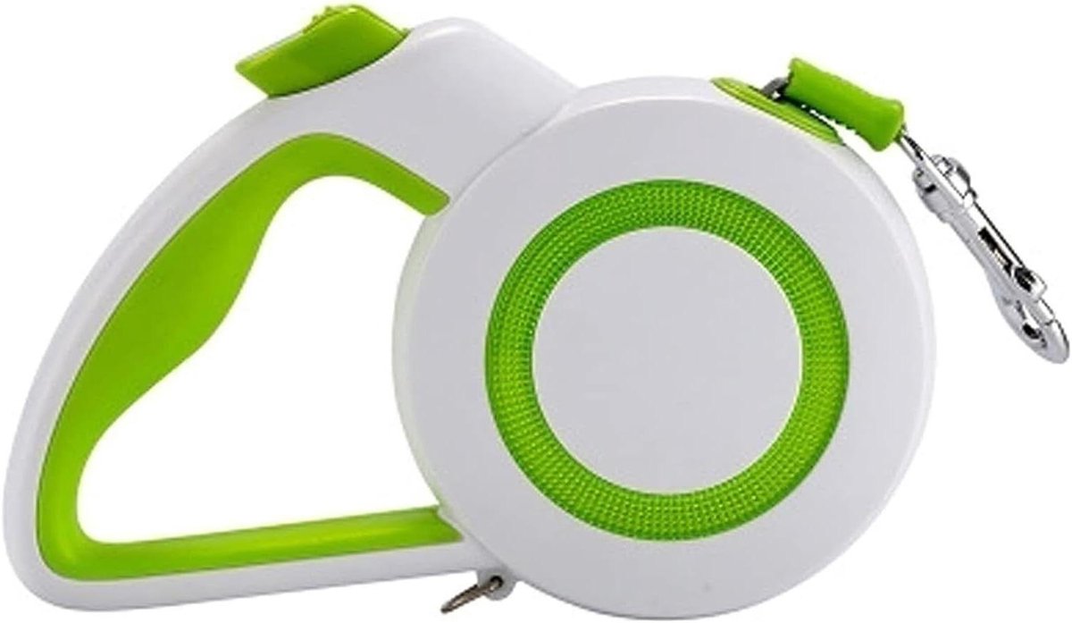 Oprolbare Hondenriem - Intrekbare Leash Hond - Veilig Wandelen Hond - Antiknoop Ontwerp - 5 meter - Wit