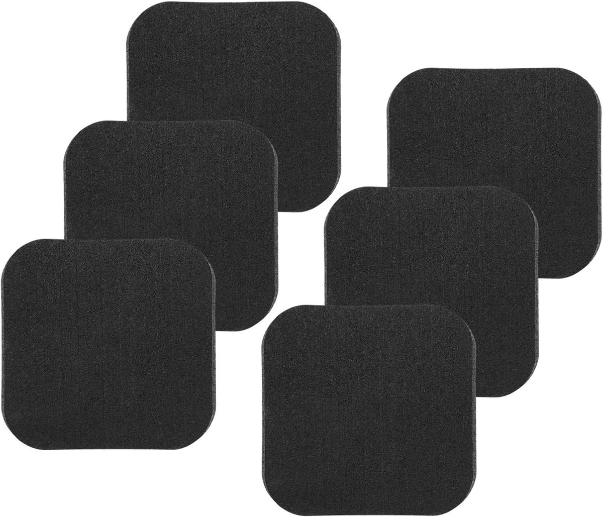 Loopband Vloermat - Hometrainer Mat - Bescherming Apparatuur - Dubbellaagse Kern - 6 stuks - Zwart