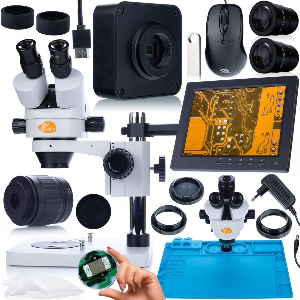 Rosfix Mikroscoop Trinoculair Mercury Pro MSMP-T-PS1 - Met 16MP HDMI/USB Kamera