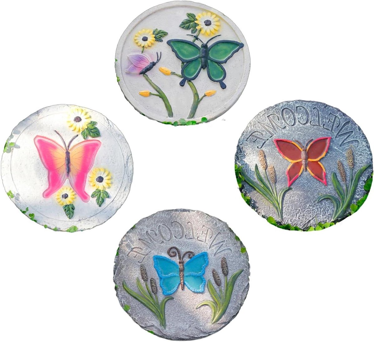 Tuinstenen Stapstenen - Decoratieve Stenen - Tuinpad Aanleggen - Handgesneden Glad Gepolijst - 26 cm Diameter - Niet gespecificeerd