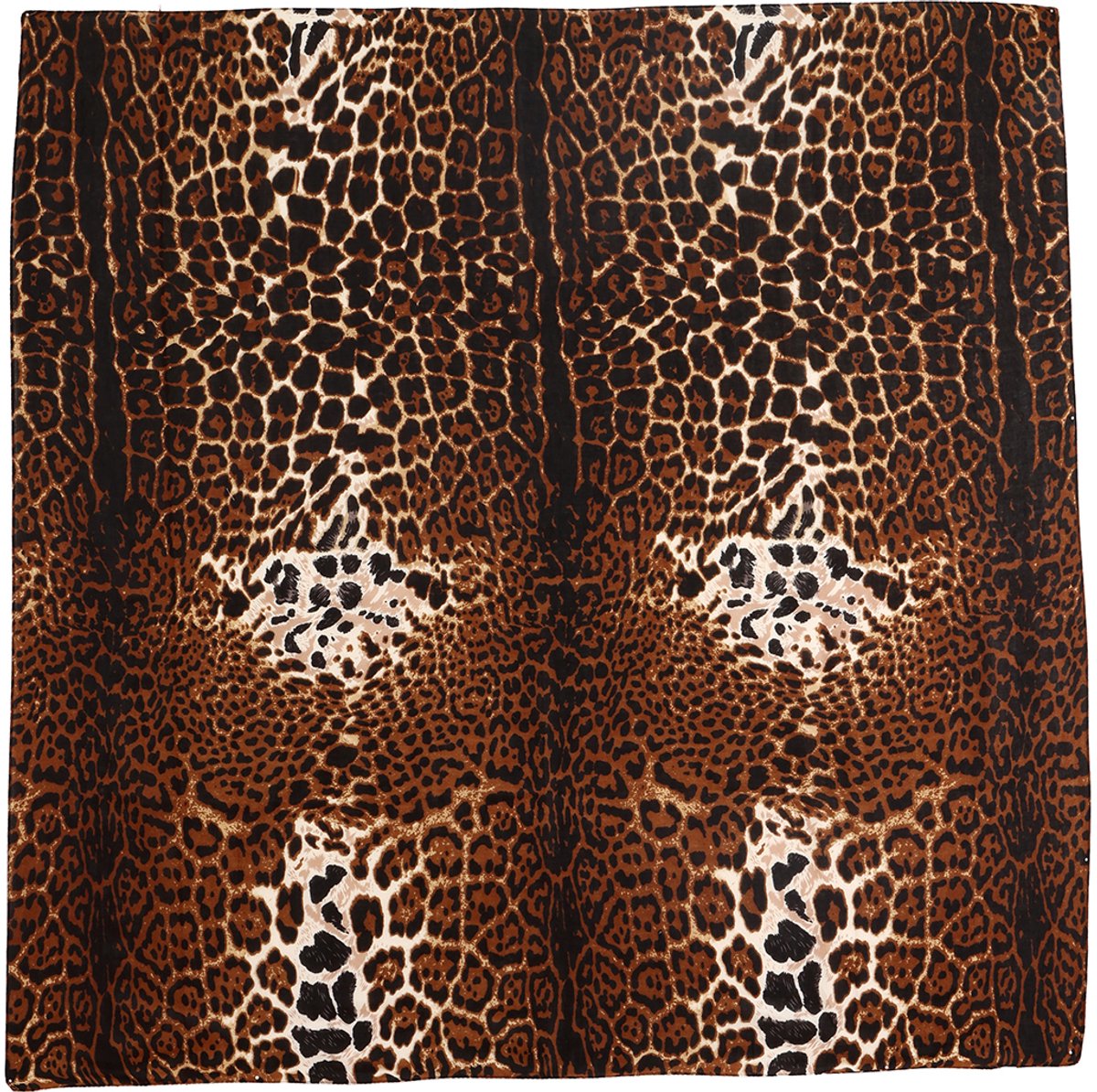Emilie collection - Sjaal - dames - 130 x 130 cm – Grote Vierkante Sjaal – Zacht & Soepel – Multifunctioneel - panterprint