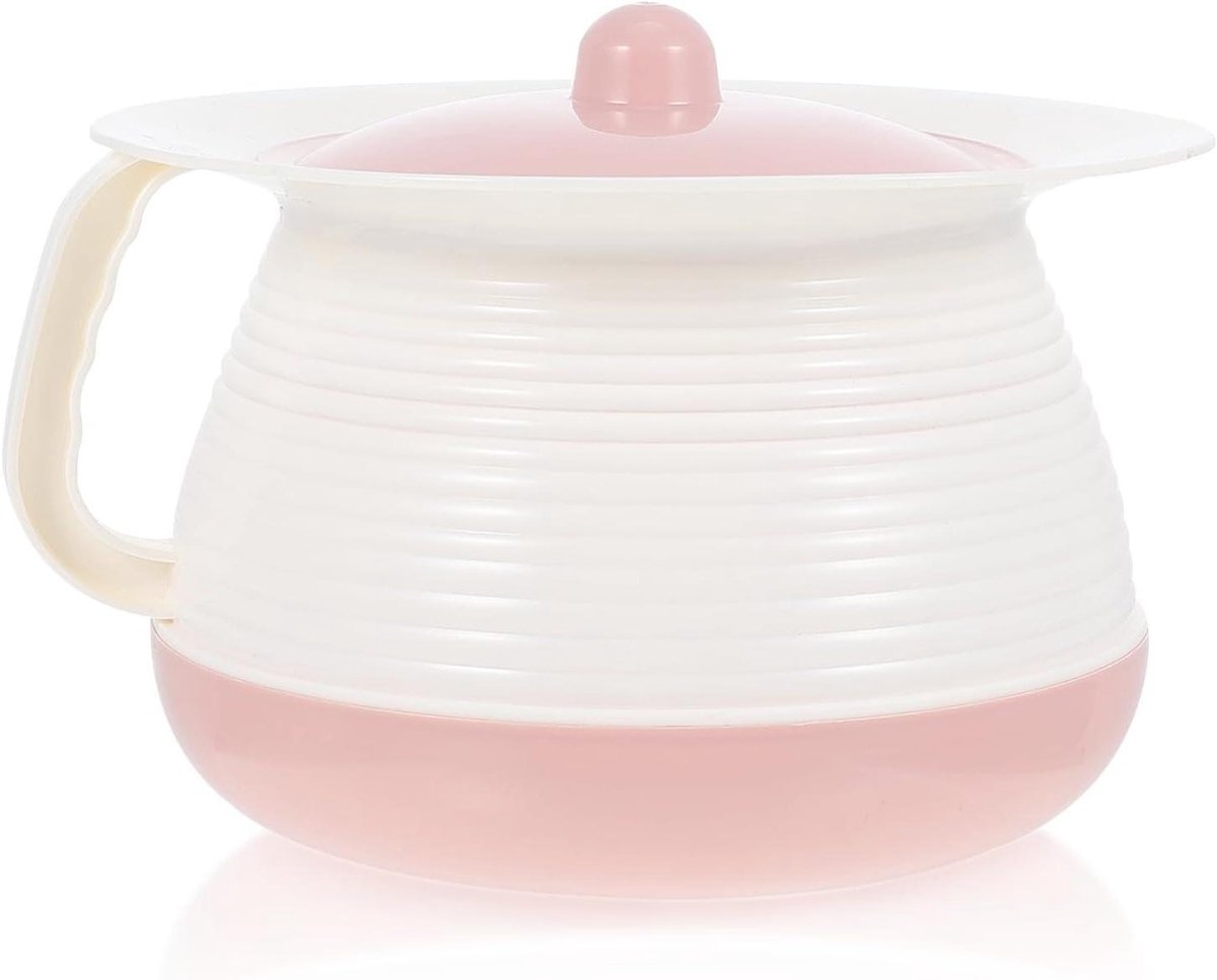 Nachtpot Ouderen - Urinoir Compact - Comfortabel Gebruik - Met Deksel - 21 x 185 x 14 cm - Roze