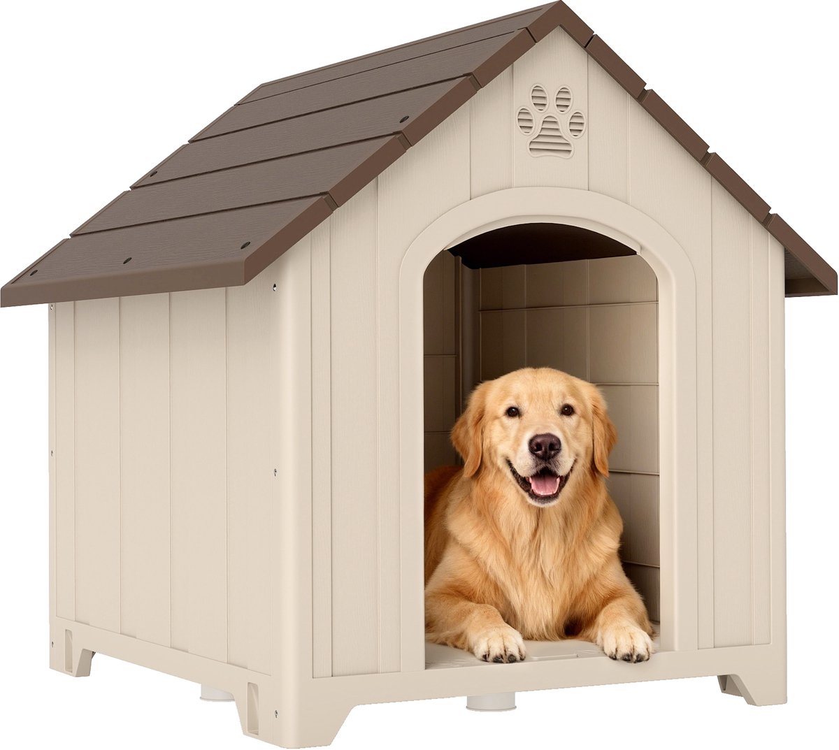PawHut Dog Kennel House-PP-88L x 79B x 89H cm-Beige