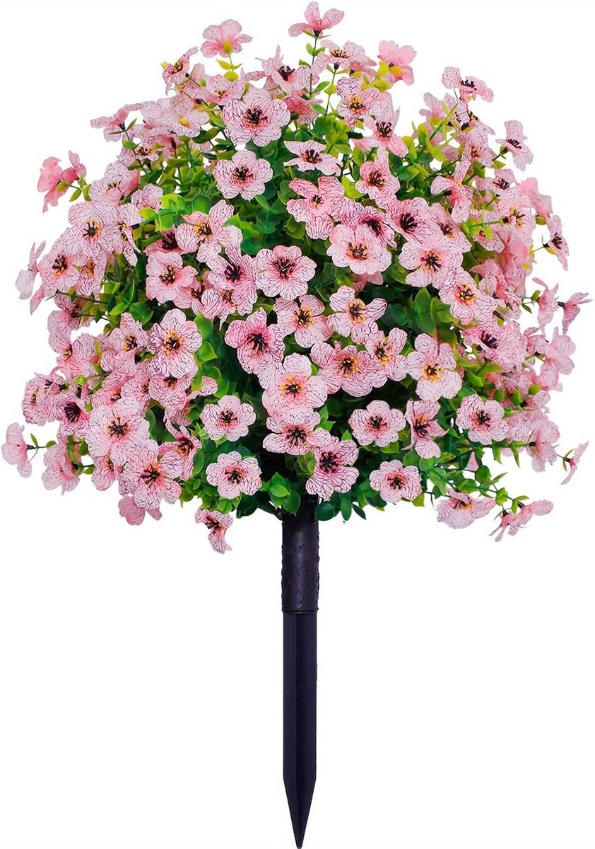 Casalora® Kunstbloemen met Grondpinnen – Roze Kunstbloemen Buiten – 60 cm – Tuindecoratie – Onderhoudsvrije Bloemversiering voor Tuin, Balkon en Terras