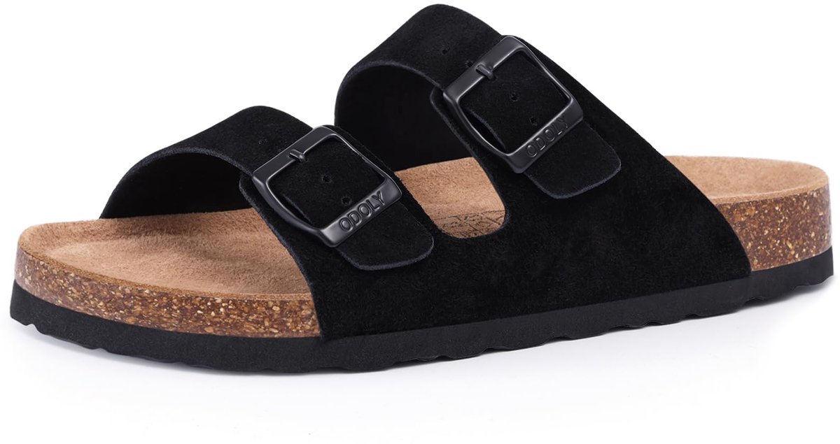 Olanly - PU Clogs - Casual Sandalen - Met Voetboogsteun - Zwart - 44 - Geschikt voor een voetlengte van 27,9 cm