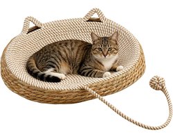 KZQ Geweven Krabmand Voor Katten – 40x30x30 Cm – Geschikt Voor Huis, Appartement En Thuiskantoor