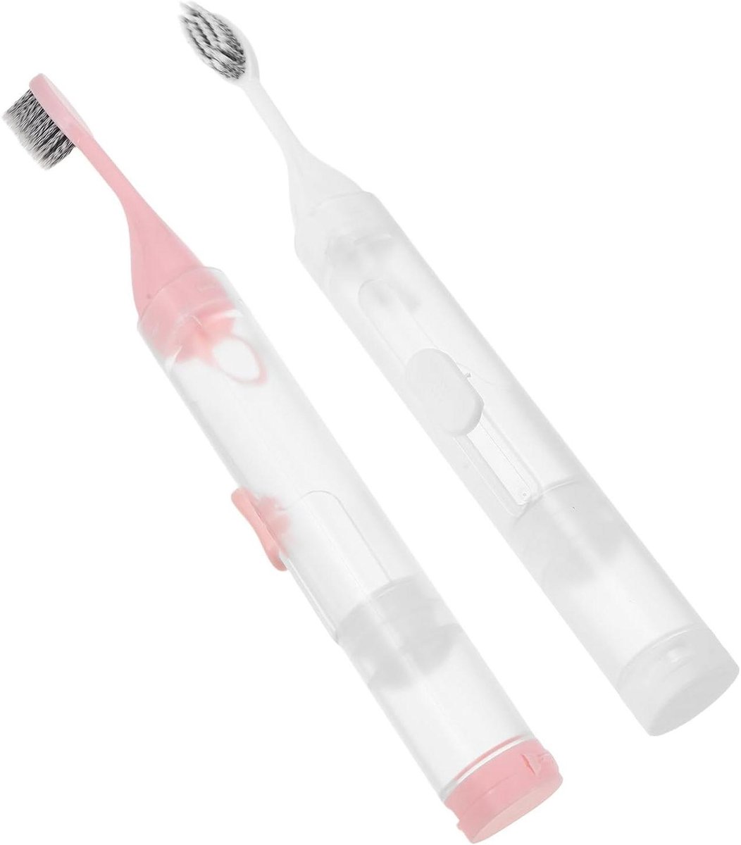 Opvouwbare Reistandenborstel - Tandenborstel met Tandpasta - Mondhygiëne Onderweg - Ingebouwde Tandpasta Container - 2 stuks - Meerkleurig