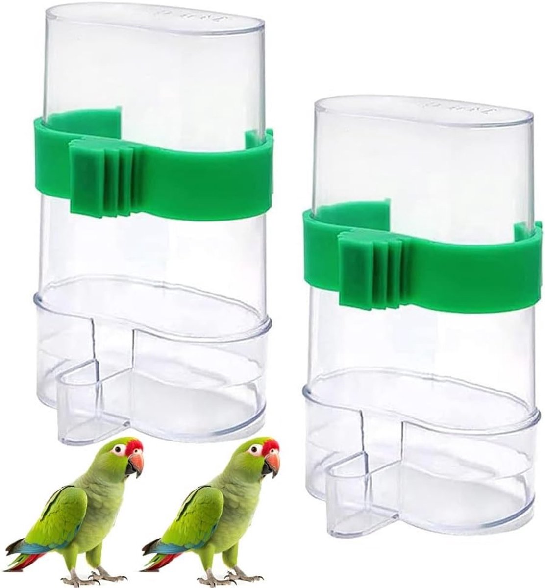 Automatische Waterdispenser voor Vogels - 2 Stuks Voeder- en Drinkstation voor Papegaaien en Kleinere Vogels