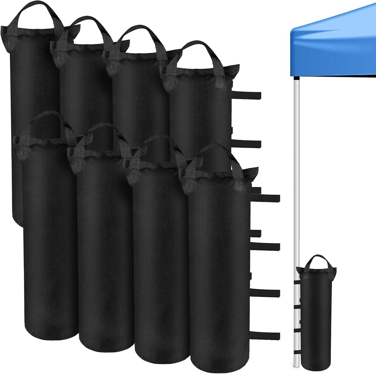 SnelShoppen - Zandzakken 8 stuks 10 kg Capaciteit per Gewicht voor Paviljoen 3x3 cm, Tuinpaviljoen en Tent, 600D Oxford-Stof, Verzwaring voor Strand e