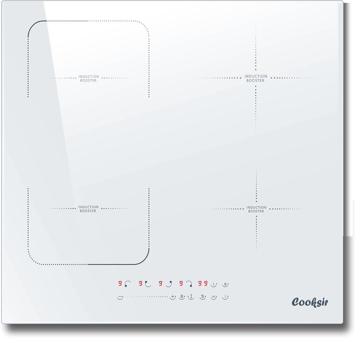 Inductiekookplaat - Wit - 59 x 52 x 5,6 cm - Hittebestendig Glaskeramiek - Voor Inbouw