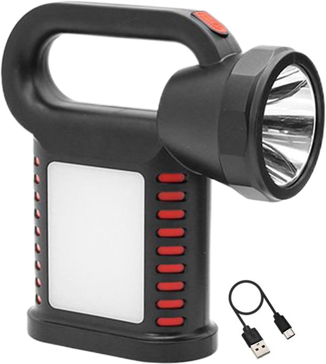 Solar Camping Lantaarn - Oplaadbare Zaklamp - Buitenverlichting - Dubbele Oplaadopties - 19 x 20 x 8.3 cm - Zwart