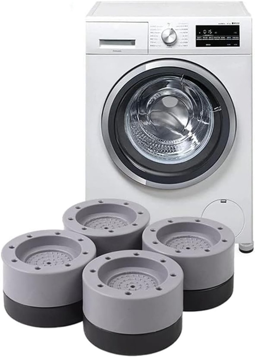 Anti-Vibratie Voetpads voor Wasmachine - Rubberen Antislip Pads ter Vermijding van Geluid en Bescherming van Meubels - Universele Vibration Dampers voor Stabiele Installatie