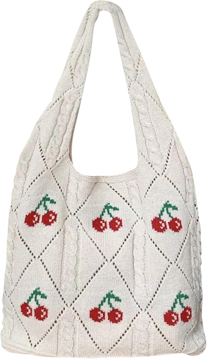 Grote Vintage Strandtas voor Vrouwen, Mesh Brei Tas, Ideaal voor Reizen, Winkelen en Dagelijks Gebruik