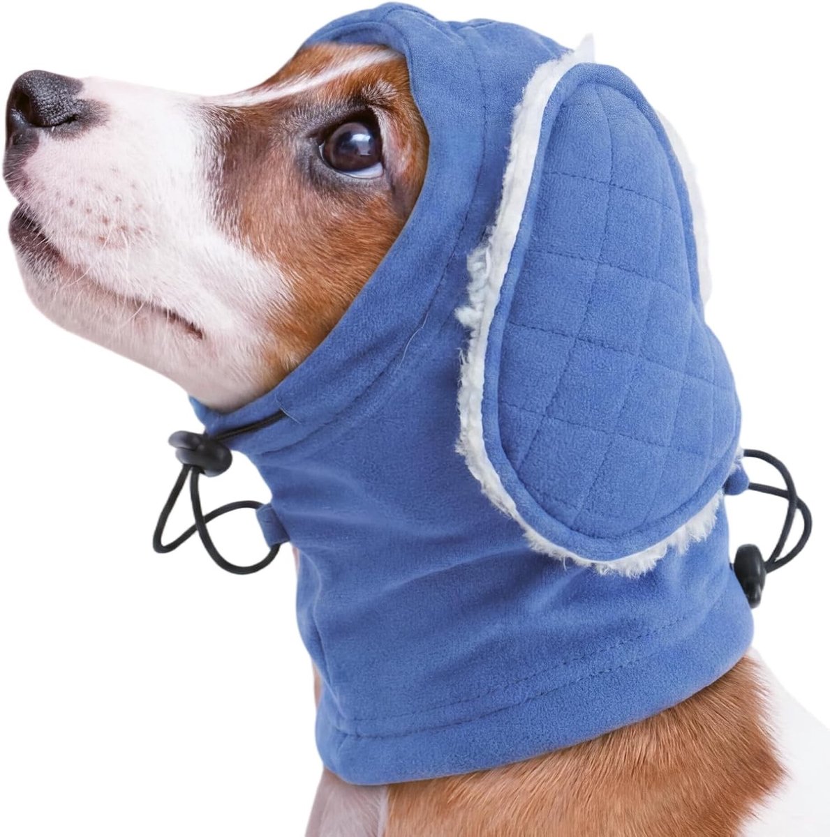 Hondenoorbeschermers voor geluidsbescherming - kalmerende hoodie voor angstverlichting, anti-kras ooromslag voor verzorging en bescherming tegen lawaai (blauw, S)