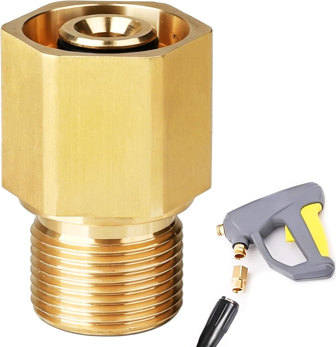 Hoge Druk Reiniger Adapter van TR22 naar M22 x 1.5 AG - Messing Connector voor Onderdeel en Oppervlakte Reiniger