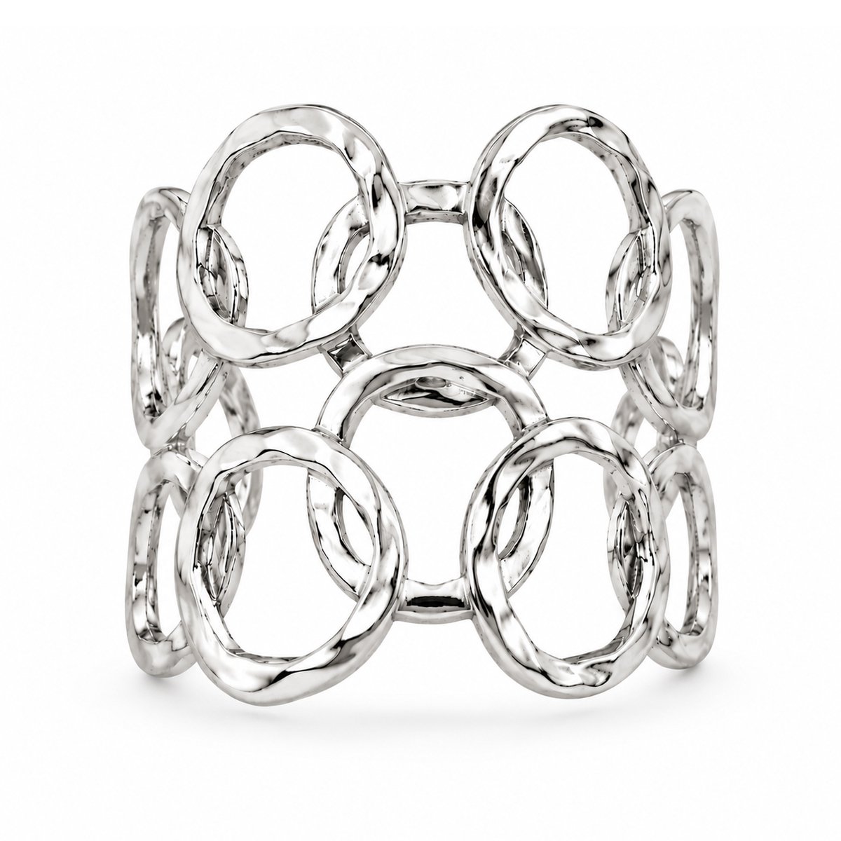 Marama - Ring Cilou Zilver - Maat 17/18 - stainless steel - licht buigbaar - verstelbaar - opengewerkt design - subtiel - trendy - zilverkleurig - damesringen