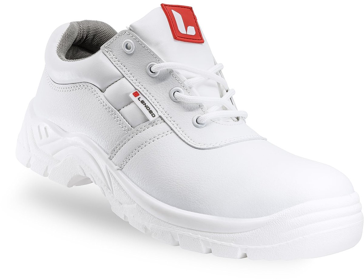 Veiligheidsschoenen 43 EU - platte witte - antislip - ideaal voor in de keuken - ShopVlot