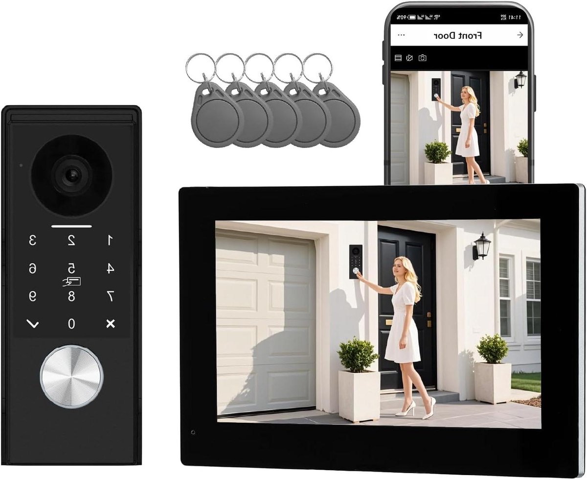Video Deurbel - Camera Systeem - Veilig Thuis - Mensdetectie - 7 Inch Scherm - Zwart