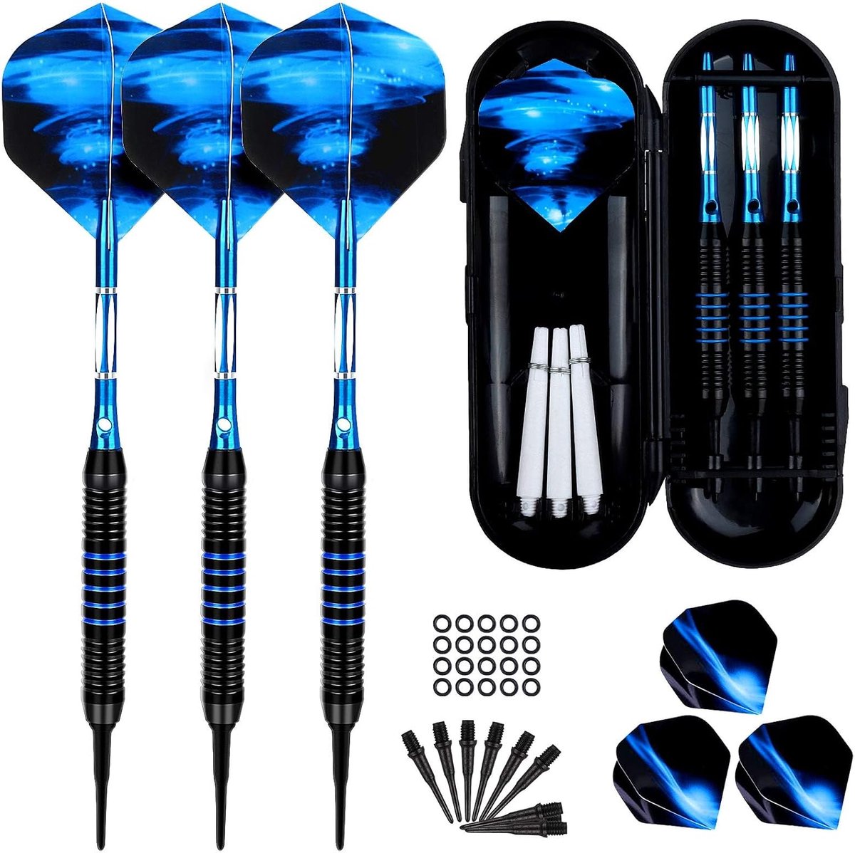 Dart Flights met Plastic Tip - 3 Stuks Soft Dart Flights - 18 g - Stabiliteit en Duurzaamheid - ShopVlot