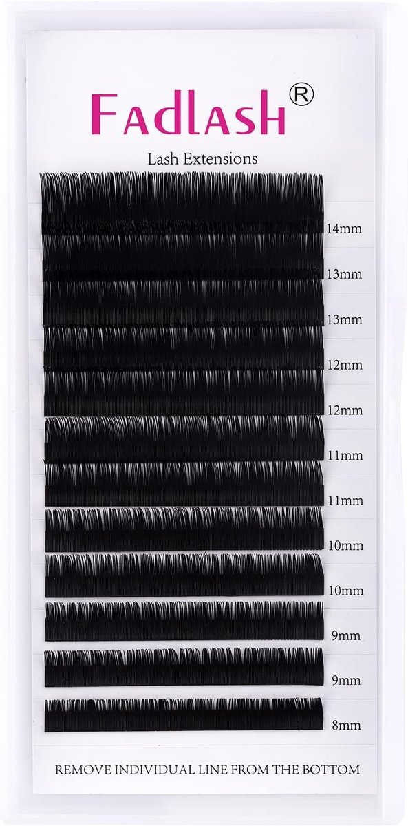 Classic Individual 1:1 Eyelash Extension, 0.05 mm, CC Curl, Mix 8-14 mm, Professional Eyelash Extensions, Natural - ShopVlot