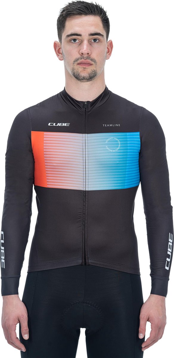CUBE Fietsshirt TEAMLINE JERSEY L/S BLACK/BLUE/RED M