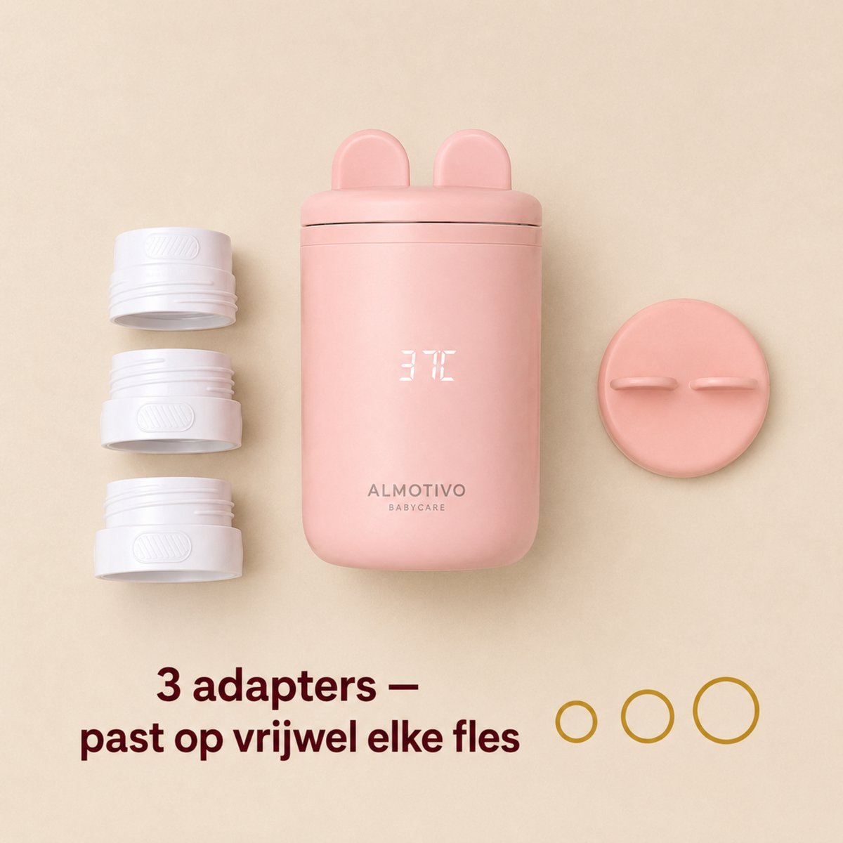 Almatni Almotivo baby care - Baby flessenwarmer Onderweg - Draadloos, Draagbaar, 13.200mAh, 5 Min, Volledig Gecertificeerd, Veiligste Keuze Voor Je Baby thumbnail 2