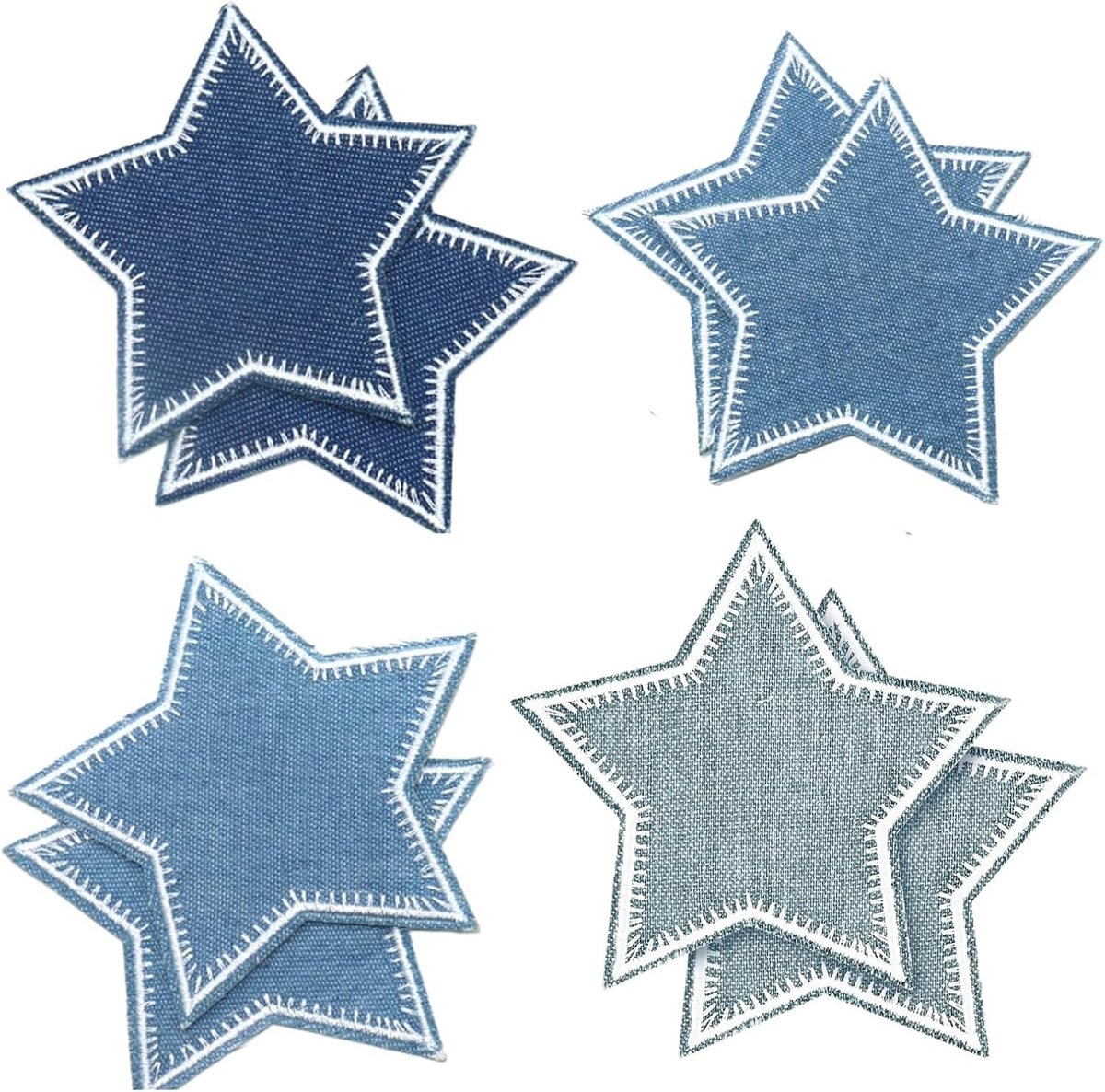 8 Stuks Strijkpatches voor Kleding, Denim Patches voor Jeans Reparatie, Blauwe Borduurstof voor Jassen, Hoeden en Tassen, Perfect voor DIY Projecten