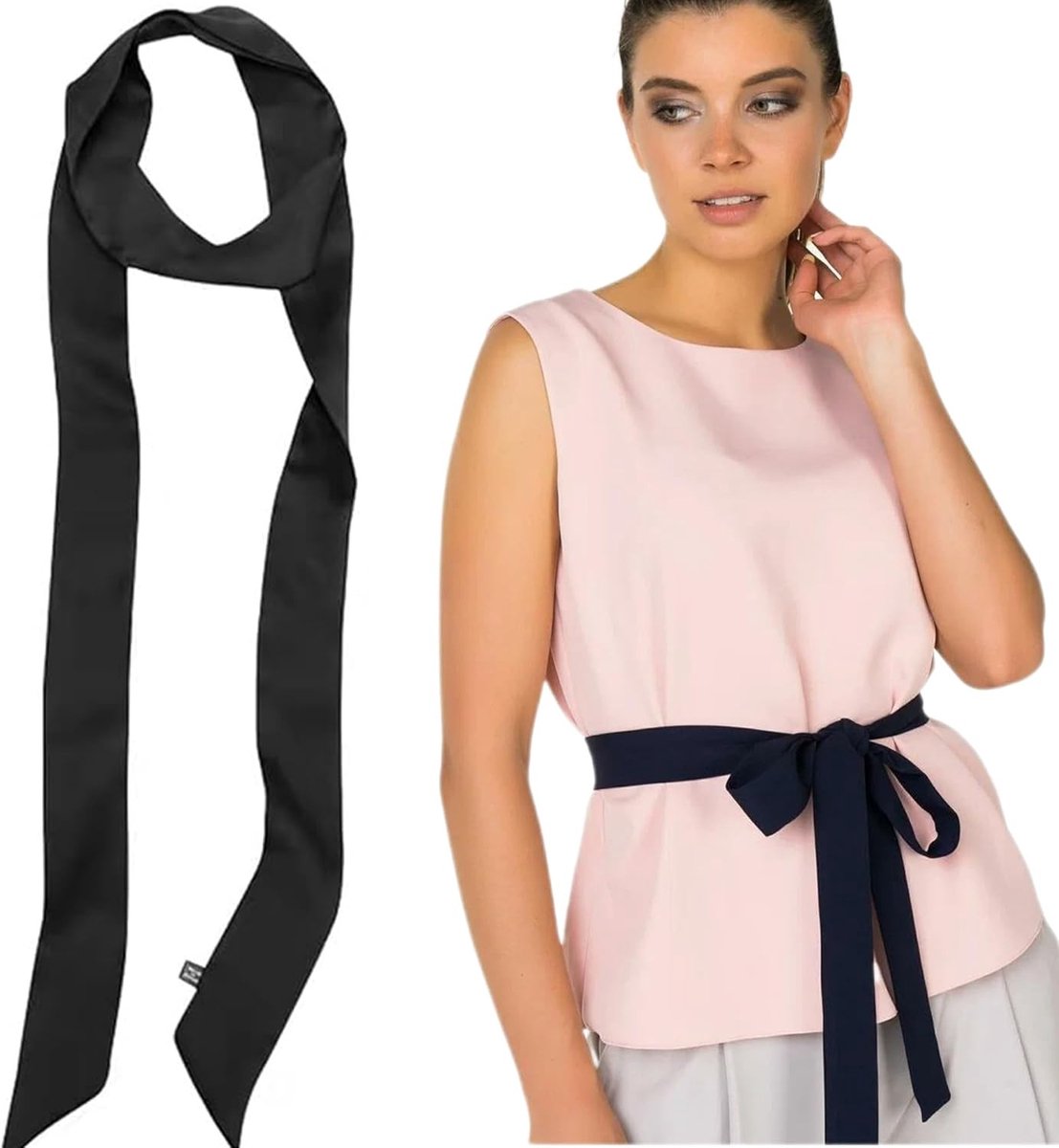 Elegante Satin Ceintuur voor Dames - 2 in 1 Tailleband voor Diverse Stijlen en Gelegenheden