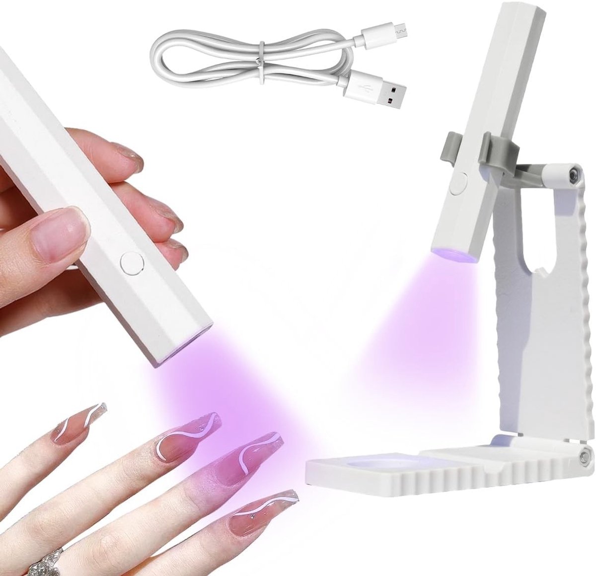 Draagbare UV Lamp voor Nagels, Oplaadbare LED Lamp voor Gel Nagels, Perfect voor Thuisgebruik en Professionele Manicure