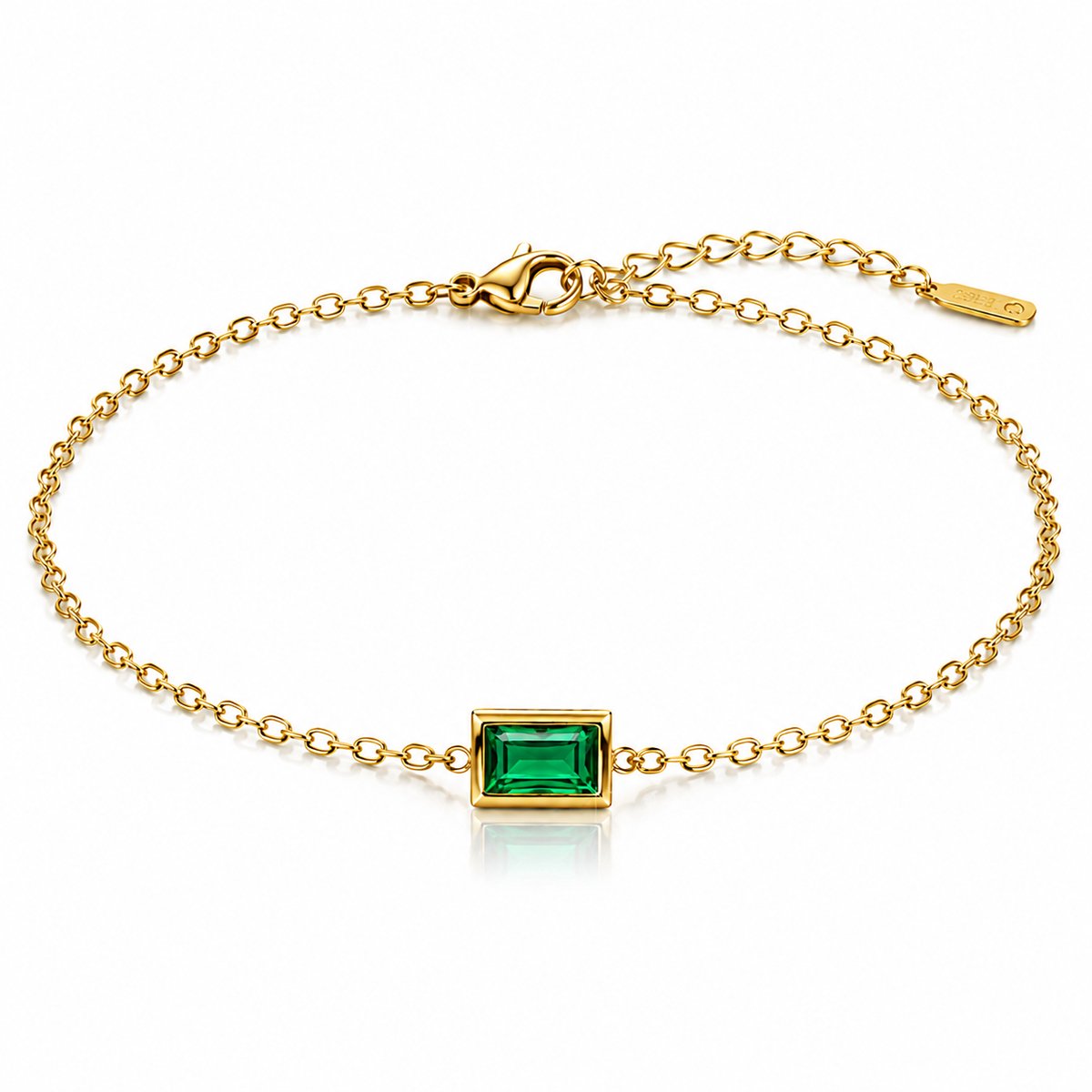 Maevi® Geboortesteen Armband - Maand: Mei - Kleur: Goud - Hoge Kwaliteit - Armbandje - Geboorte Steen / Birth Stone Bracelet - Roestvrijstaal / RVS / Stainless Steel - Verkleurt Niet - Incl Luxe Verpakking - Cadeau - Geboortecadeau / Kraamcadeau