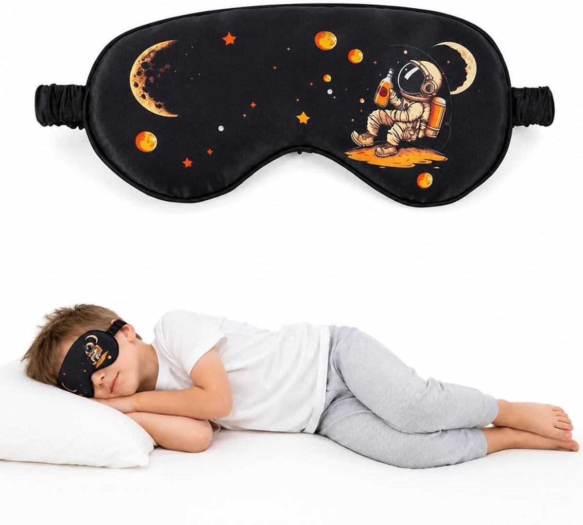 Zacht slaapmasker voor kinderen van kunstzijde, ideaal voor een goede nachtrust, reizen en dutjes