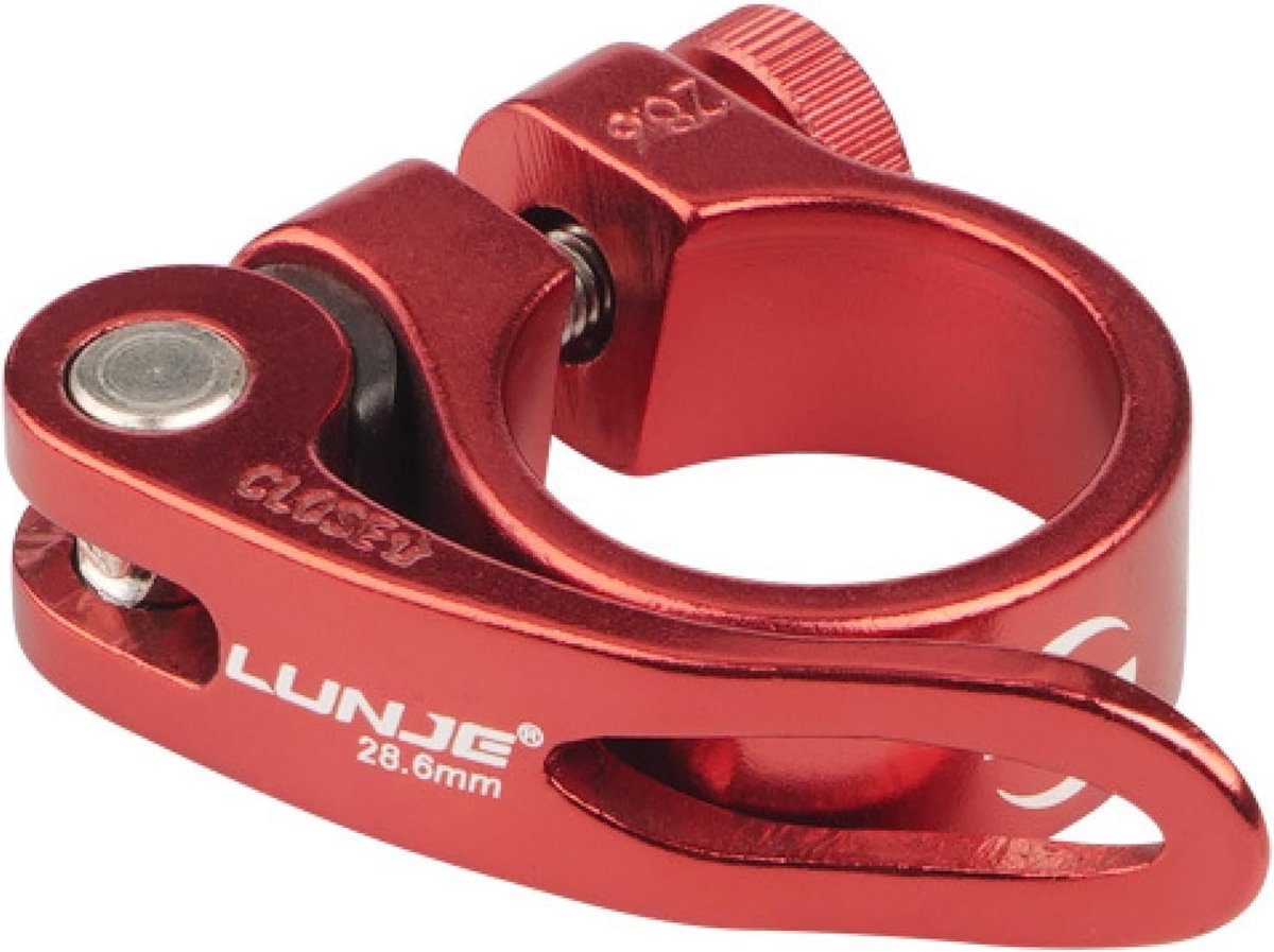 Verstelbare Zadelpenklem 28.6mm 31.8mm 34.9mm Snelle Ontgrendeling voor MTB en Racefietsen in Rood