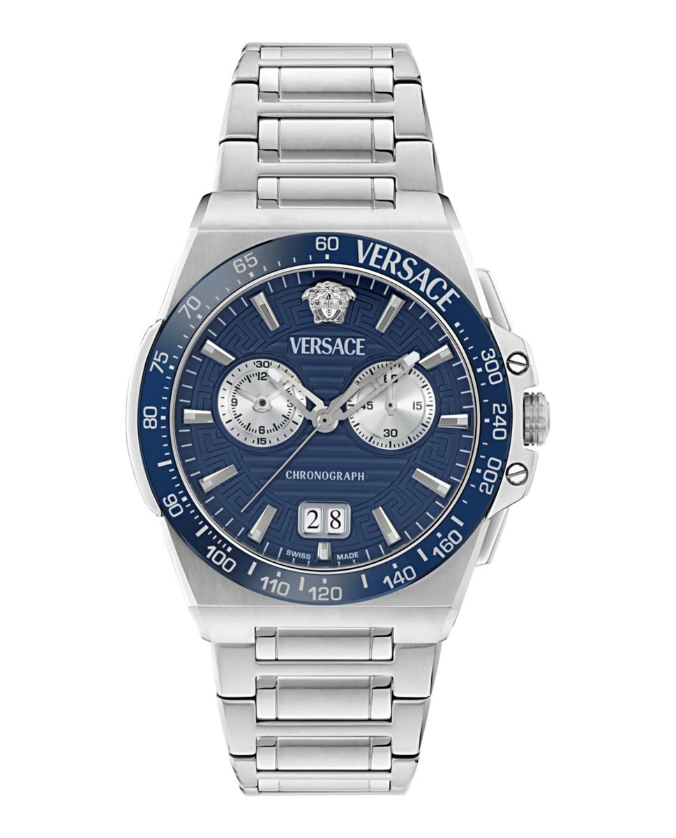 Versace Greca Reaction VE5N00326 Horloge - Staal - Zilverkleurig - Ø 43 mm