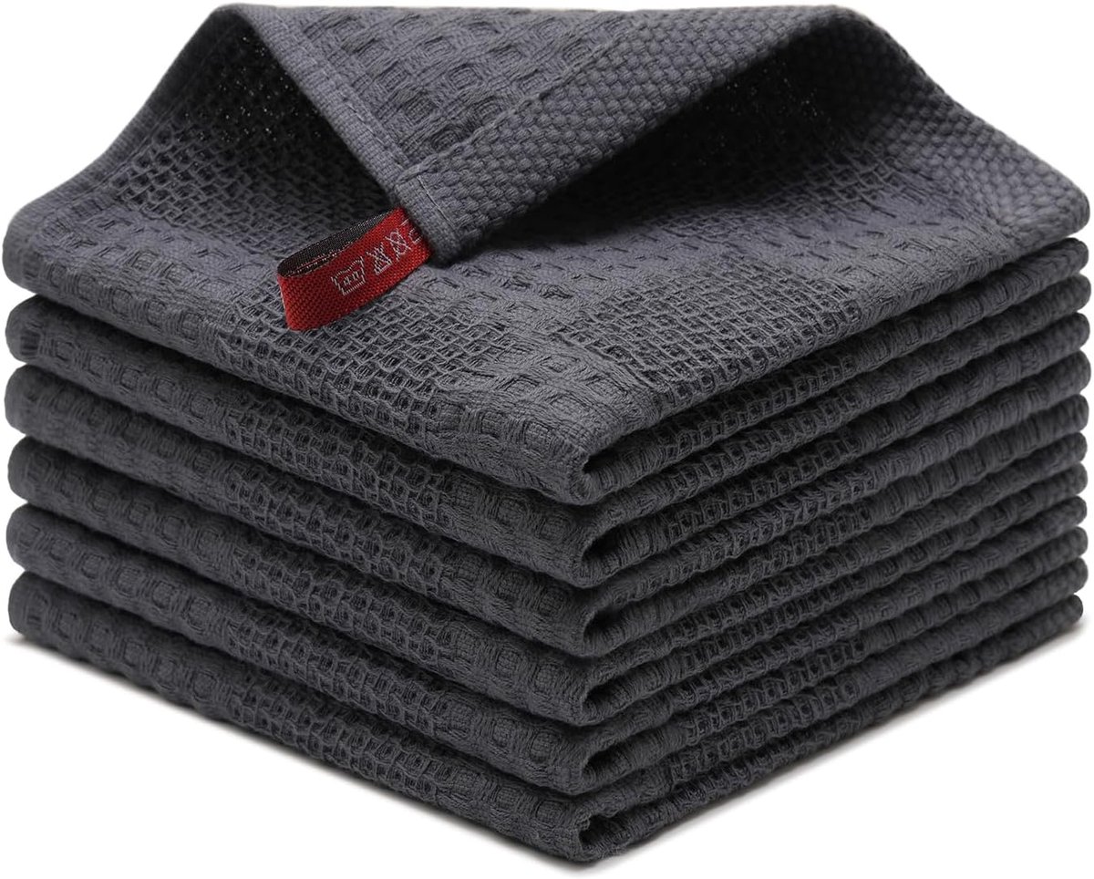 Keukendoeken set van 6 - 100% katoen - premium zacht en dik - absorberend en pluisvrij - ShopVlot