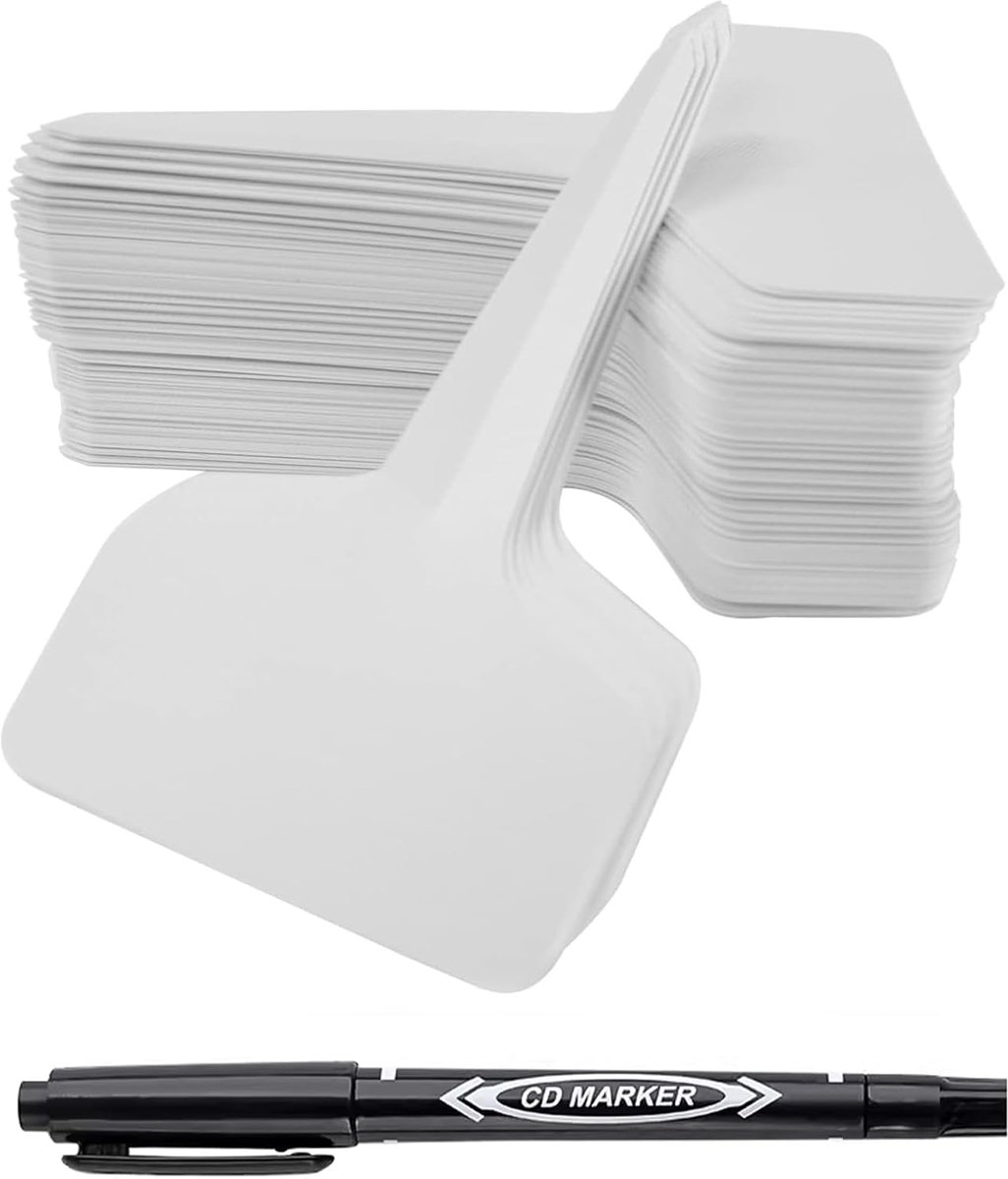 Plantenbordjes 6 x 10 cm - T-type - weerbestendig - inclusief markeerstift voor duidelijke labeling - ShopVlot