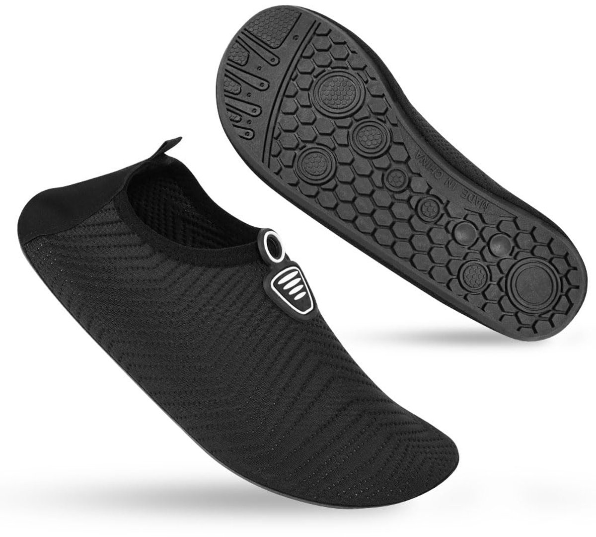 AOOSA Waterschoenen, Heren Dames Strandschoenen Zwemschoenen, Ademend Snel Droog Lichtgewicht Aqua Zeeschoenen, Zwart - ShopVlot