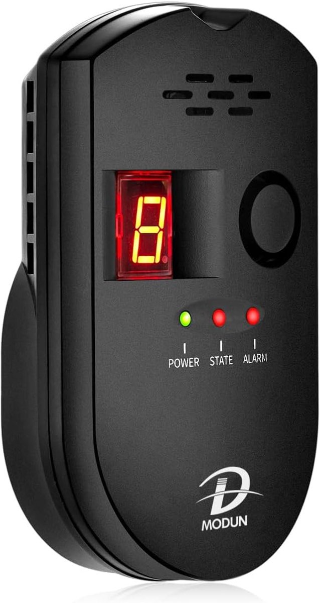 Gasmelder voor LPG, Aardgas en Koolgas - Stekker met Digitaal Display en Alarm