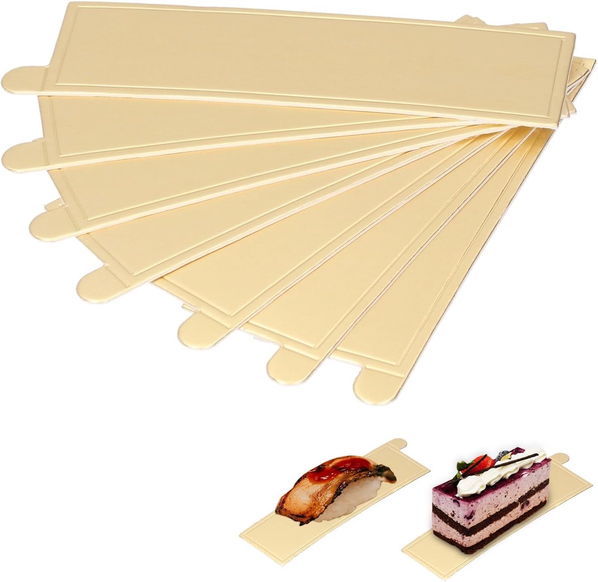 100 Stuks Rechthoekige Cakeplaten voor Mousse en Cupcakes - Wegwerp Dessertplank voor Thuis en Bakkerij