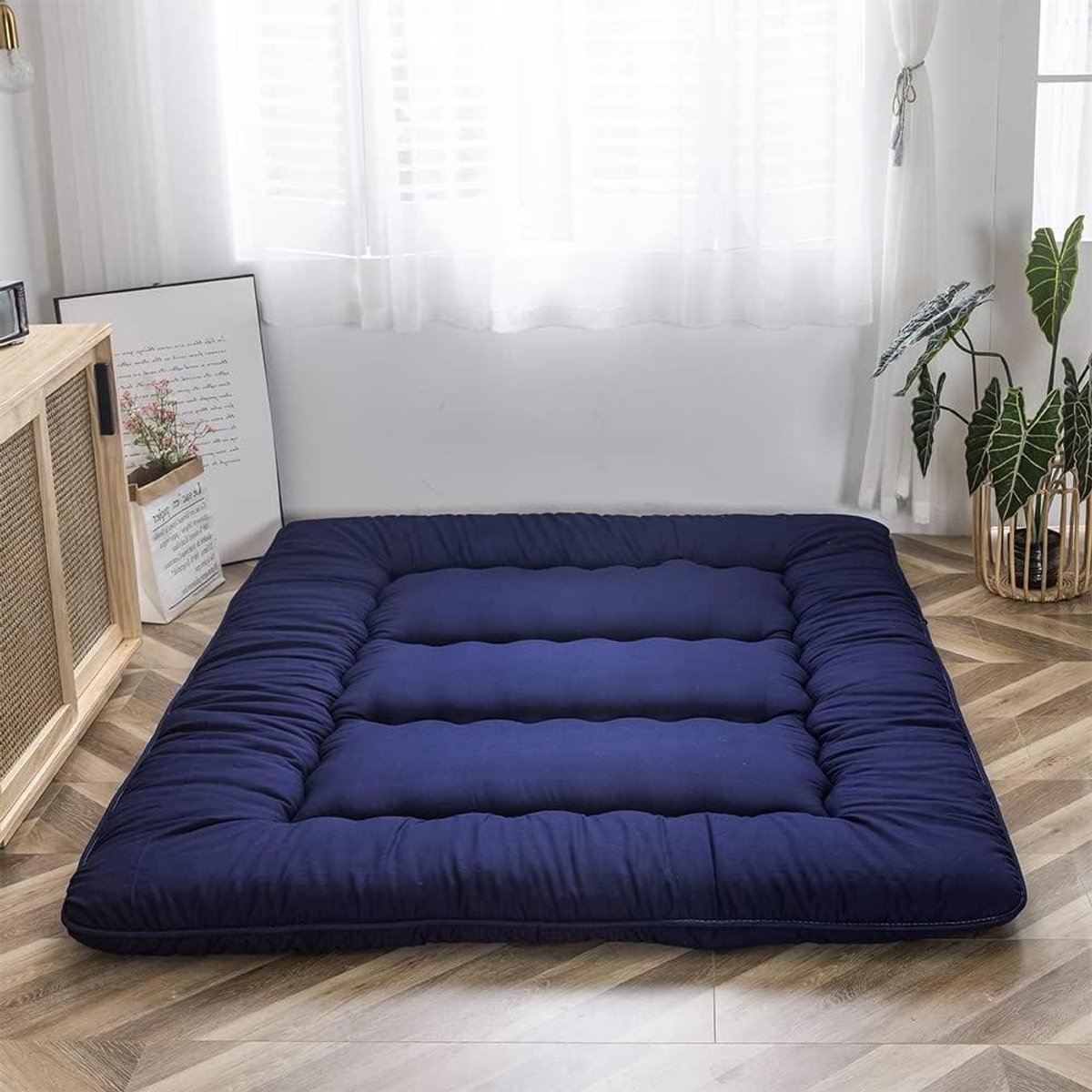 Japanse vloermatras - Opvouwbaar slaapkussen - Comfortabel slapen - Extra dikke vulling - 190 x 90 cm - Geel