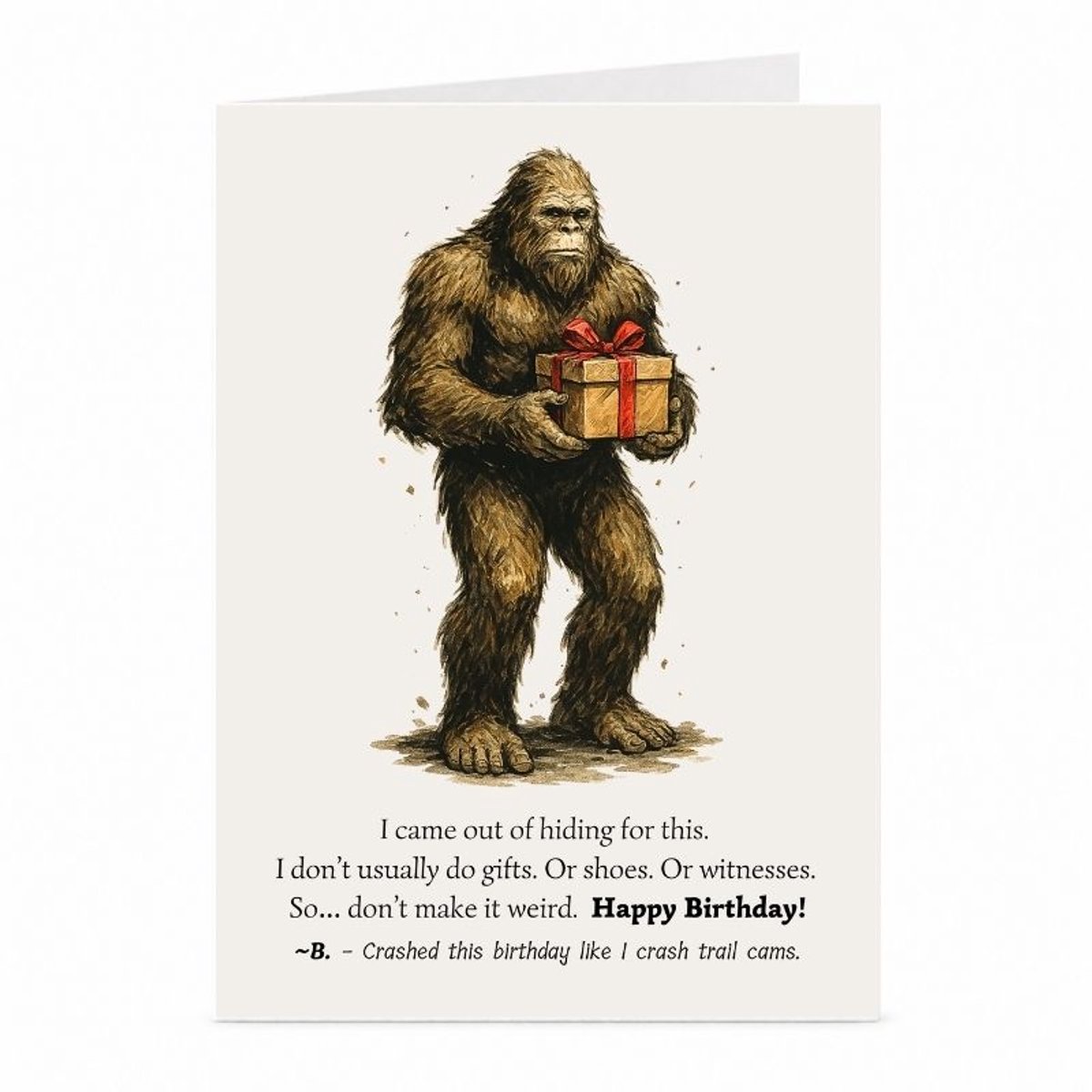Bigfoot - Verjaardagskaart - JustTheCardGuy - A6 met envelop