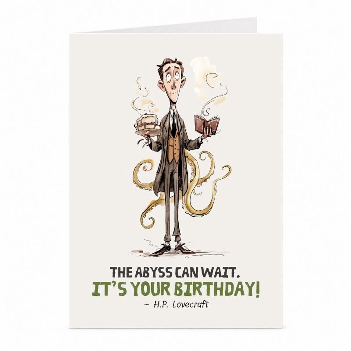H.P. Lovecraft - Verjaardagskaart - JustTheCardGuy - A6 met envelop