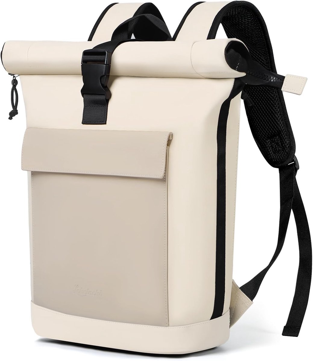Lekeinchi Rolltop Backpack for Men and Women, Elegant Laptop Backpack, Waterproof, with 17 Inch Laptop Compartment - ShopVlot
