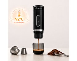 ChargeLuxe - Draagbare Espressomachine -Koffiezetapparaten voor onderweg - draagbare koffiemachine. - Voor Capsules, Cups & Gemalen Koffie - Verwarmt Zelf Water tot 92°C - USB-C Oplaadbaar - Reis, Camping & Auto - 12 Volt