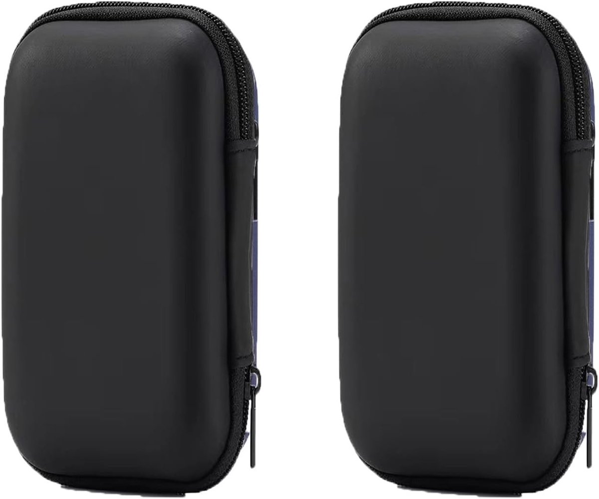 Praktische Opbergtas voor Hoofdtelefoon, Mini Hardcase met Binnenvak voor MP3, USB-kabel en Sleutelkaart (Zwart)