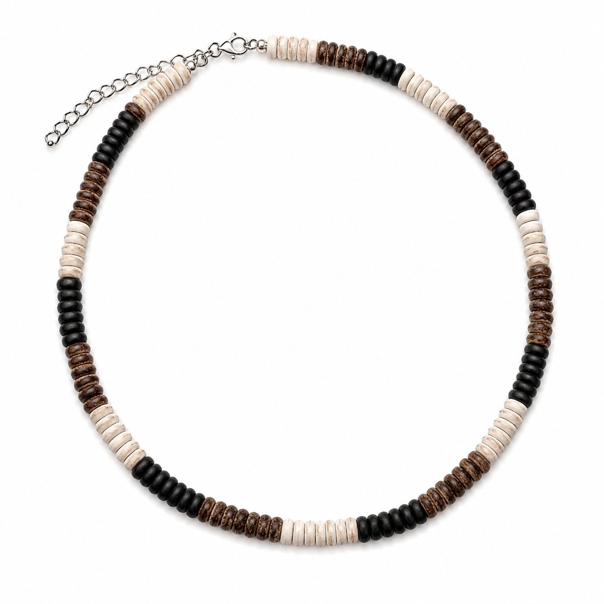 LiLaLove- Jongens Ketting- Kralenketting Jongens- Jongensketting- Bruin- Beige- Ibiza- Kind